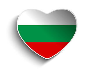 Image showing Bulgaria Flag Heart Paper Sticker