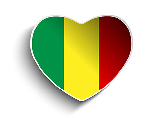 Image showing Mali Flag Heart Paper Sticker