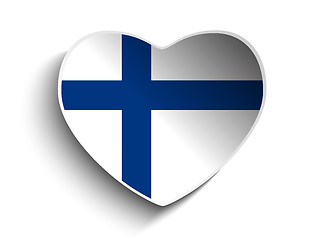 Image showing Finland Flag Heart Paper Sticker