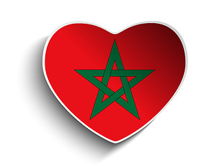 Image showing Morocco Flag Heart Paper Sticker