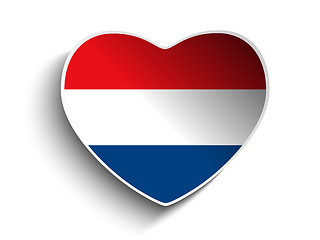 Image showing Netherlands Flag Heart Paper Sticker