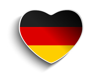 Image showing Germany Flag Heart Paper Sticker