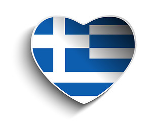 Image showing Greece Flag Heart Paper Sticker