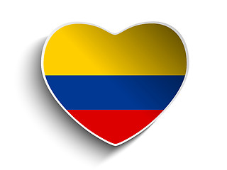 Image showing Colombia Flag Heart Paper Sticker