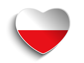 Image showing Poland Flag Heart Paper Sticker