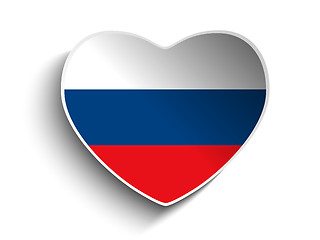 Image showing Russia Flag Heart Paper Sticker