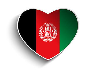 Image showing Afghanistan Flag Heart Paper Sticker