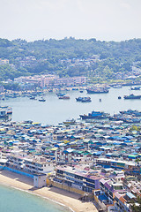 Image showing Cheung Chau island view from hilltop, Hong Kong.