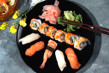 Image showing sushi meal on plate