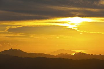 Image showing Mountain sunset in Hong Kong