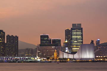 Image showing Hong Kong sunset at clock tower