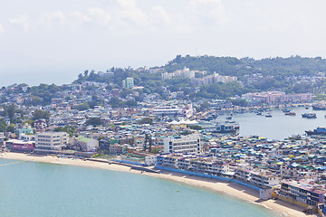 Image showing Cheung Chau island view from hilltop, Hong Kong.