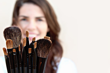 Image showing Makeup brushes