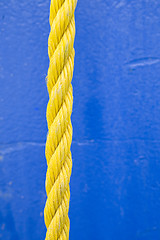 Image showing Yellow Rope on Blue Background