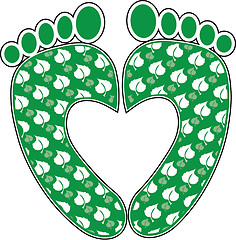 Image showing Green Footprint Heart