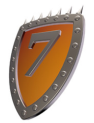 Image showing number on metal shield