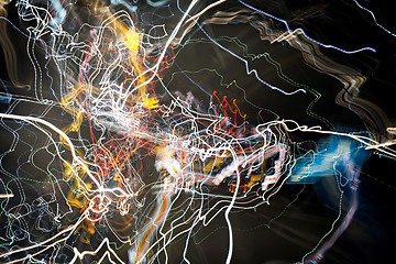 Image showing Colorful Light Trails Abstract