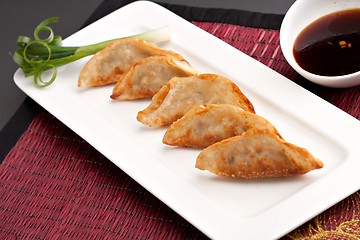 Image showing Thai Pan Fried Gyoza Dumplings