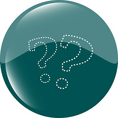 Image showing Stylish green button with question mark