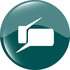 Image showing Green glossy speech bubble icon