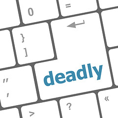 Image showing deadly word on computer pc keyboard key