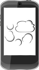 Image showing Cloud computing concept. Mobile smart phone with cloud icon