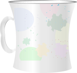 Image showing close up of empty used coffee cups and blots on white background