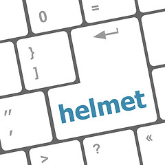 Image showing helmet word on computer pc keyboard key