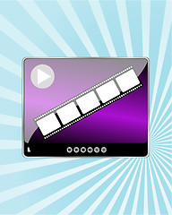 Image showing Video Movie Media Player on abstract blue ray background