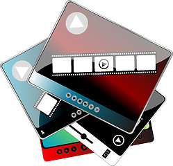 Image showing movie media player interface set isolated on white
