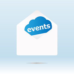 Image showing events word on blue cloud on envelope