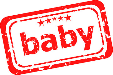 Image showing word baby on red rubber stamp