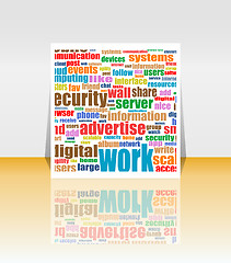 Image showing Marketing communication word on flyer or cover