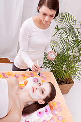 Image showing woman face with beauty treatment cosmetic spa