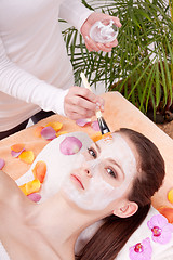 Image showing woman face with beauty treatment cosmetic spa