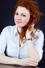 Image showing attractive young redhead woman portrait