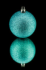 Image showing christmas decoration in blue on black