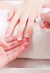 Image showing manicure making in beauty spa salon 