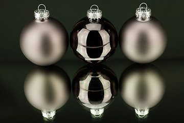 Image showing christmas decoration in silver on black