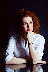 Image showing attractive young redhead woman portrait