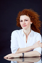 Image showing attractive young redhead woman portrait