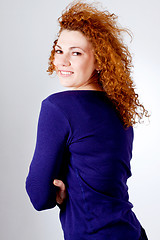 Image showing attractive young redhead woman smiling portrait