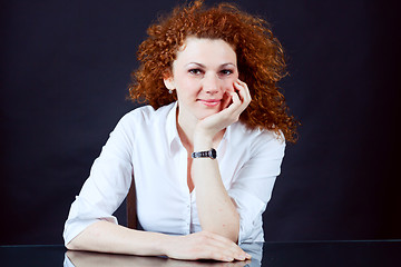 Image showing attractive young redhead woman portrait