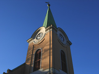 Image showing Norwegian church tower