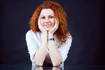 Image showing attractive young redhead woman portrait