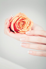 Image showing manicure making in beauty spa salon 