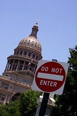 Image showing Do not enter State Capitol Austin, Texas