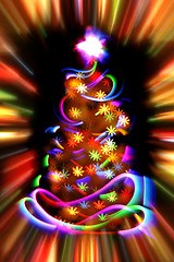 Image showing xmas tree from the christmas lights