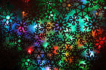 Image showing abstract background from christmas lights 