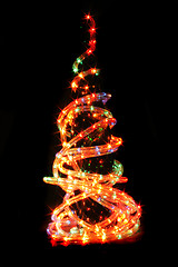 Image showing christmas tree in the dark night 